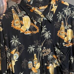 Croft & Barrow Black and Orange Tropical Shirt